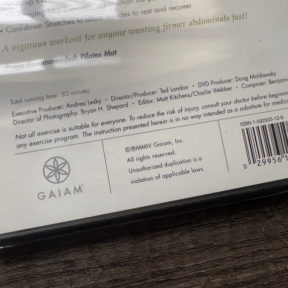 GAIAM Ana Caban Pilates Abs Workout Fitness DVD 2004 - Picture 3 of 3